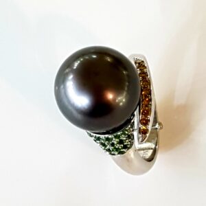 Anillo perla negra