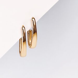 Pendientes en forma de aro, oro 18Ktes.