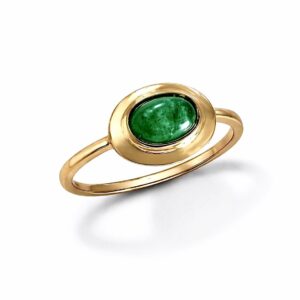 anillo esmeralda cabuchon oro amarillo - Marisa Cano