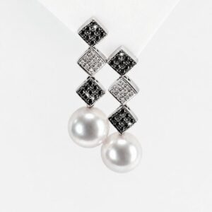 pendientes de perla y diamantes negros - Marisa Cano